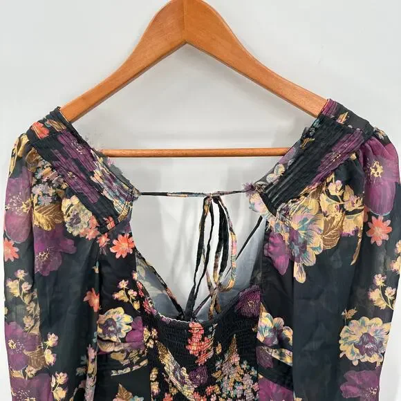 FREE PEOPLE NWT Wanderlust Bodysuit in Black Combo // S - Picture 11 of 13